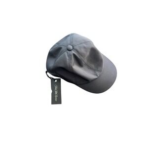 Saks Fifth Avenue Mens Gray Black Ball Cap Hat Casual Everyday Soft Lined